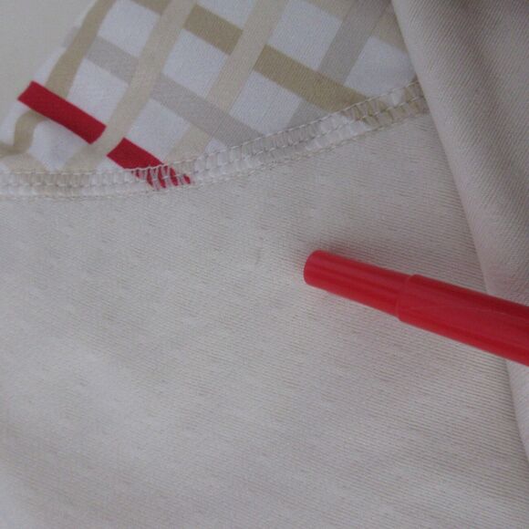 San Soleil Top Plaid Mock Neck Zip UPF 50 Mesh Golf Outdoor Hike Camp - Picture 13 of 14